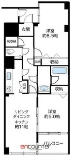 インペリアル広尾【6階】の間取り