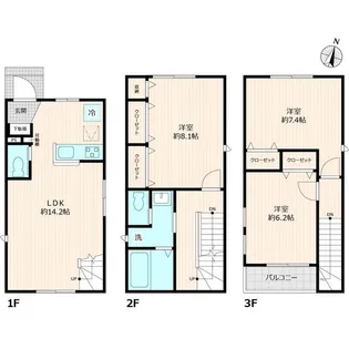 東京都北区赤羽北2【一戸建】の間取り