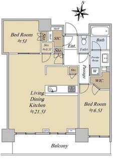シティタワー神戸三宮【39階】の間取り