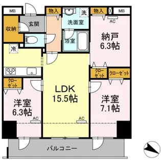 ロイヤルKJ【9階】の間取り
