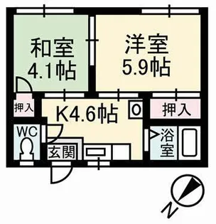 新通りコーポ【1階】の間取り