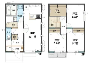埼玉県所沢市宮本町1【一戸建】の間取り