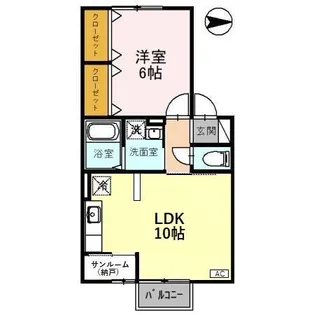 カーロリザイアII B【2階】の間取り