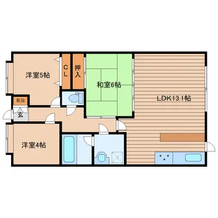 ガーデンスクエア泉【4階】の間取り