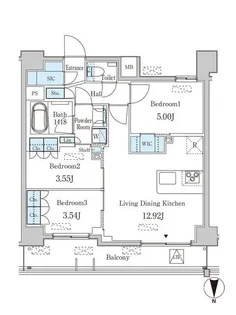 東京都大田区西蒲田7【マンション】の間取り