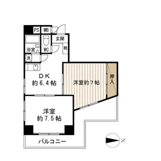 USKシャンブル【2階】の間取り
