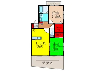 ハーモニーA棟【1階】の間取り