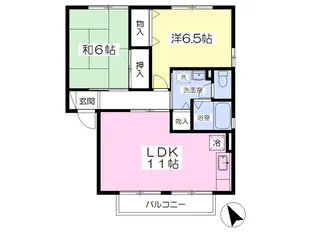 ハピエル福田【2階】の間取り