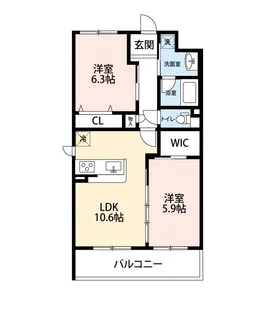 パインコート倉敷【2階】の間取り