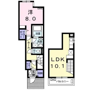 ルタンキャルム【1階】の間取り