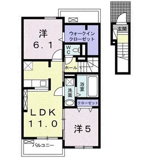 サンモクレンB【2階】の間取り