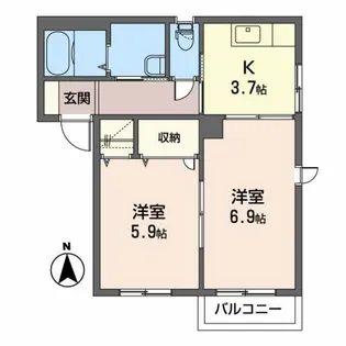 ヴィラージュC【2階】の間取り