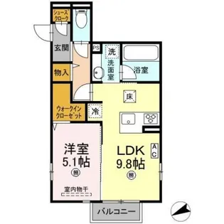 bamboo grass舟入【1階】の間取り