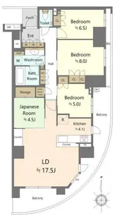 ブリリアシティ横浜磯子D棟【3階】の間取り