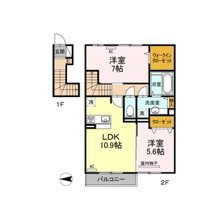 グランドソレイユII【2階】の間取り