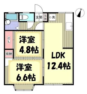 コスモハイツ【1階】の間取り