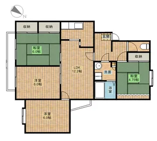 ヴェルデ・メゾン桜木【1階】の間取り
