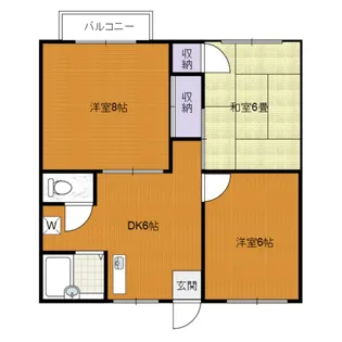 フォーレ旭ヶ丘【2階】の間取り