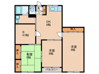 サンハイツ中央【2階】の間取り
