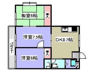 木村コーポ敬春【3階】の間取り