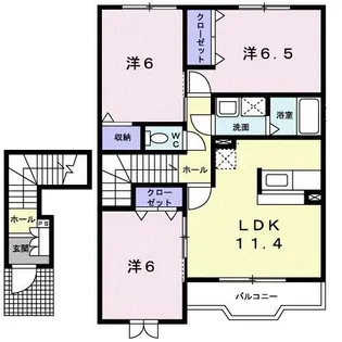 グランズ21・ウエスト【2階】の間取り