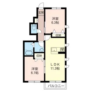 クレスト【1階】の間取り