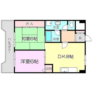 北淀宝ハイツカトレア【7階】の間取り
