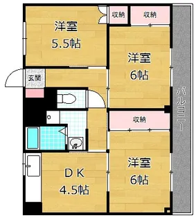ビレッジハウス春日I【1階】の間取り