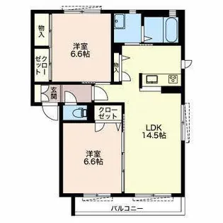 グランソーレ N棟【2階】の間取り