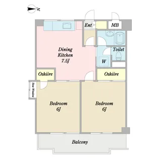 せきじんマンションII【5階】の間取り