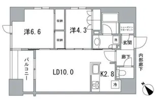 イニシア築地レジデンス【7階】の間取り