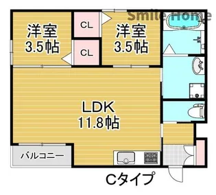 フォルモント住之江【2階】の間取り