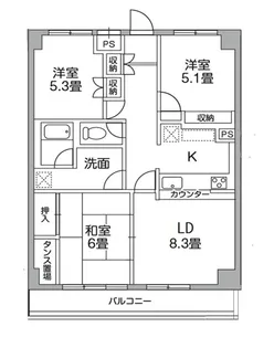 ティーズ ガーデン稲城【4階】の間取り