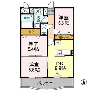 メルヴェイユ II【2階】の間取り