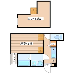 カーサ フィオーレW【2階】の間取り
