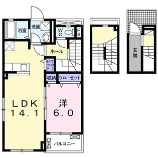 ベルフラワー大野城II【3階】の間取り