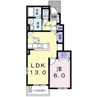 ラ・シエルI【1階】の間取り