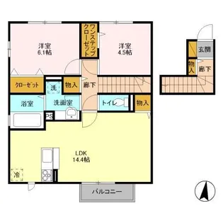 ヴィクトワール常総AB【2階】の間取り