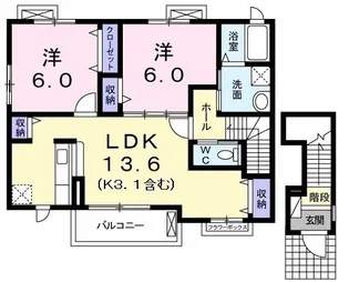 ウィステリア西砂III【2階】の間取り
