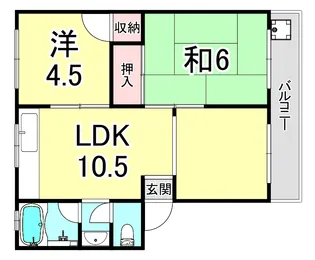 上高丸厚生年金住宅2号棟【2階】の間取り