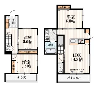 Pas de trois(バドトロワ)【2階】の間取り