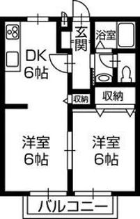 サンパレス小鹿B【1階】の間取り
