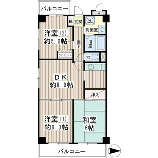ノーブル蓮沼【9階】の間取り