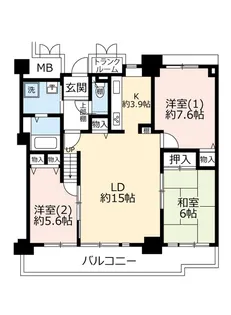 UR酉島リバーサイドヒルなぎさ街【40階】の間取り