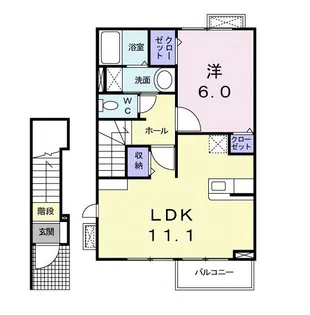 モダン ソレイユII【2階】の間取り