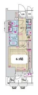 プレリス長田オルヴィア【3階】の間取り