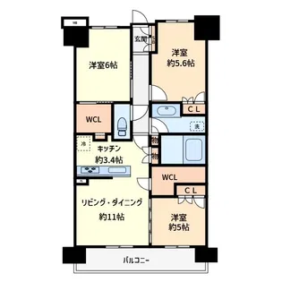 SHINTO CITY D棟【10階】の間取り