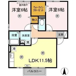 リヴェール II棟【2階】の間取り