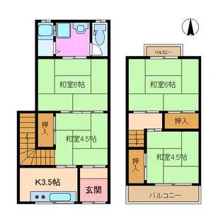 大阪府大阪市平野区瓜破1【一戸建】の間取り