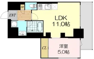 プレジオ恵美須【7階】の間取り